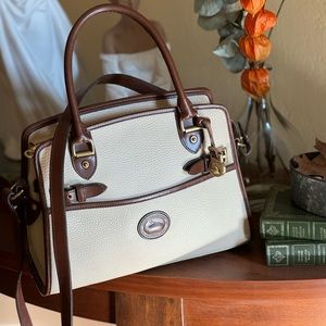 Dooney and Bourke tan and brown satchel purse